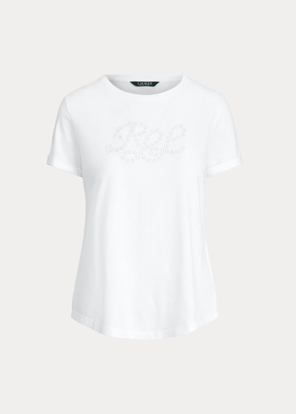 Ralph Lauren Logo Cotton-Blend T Shirt Dame Danmark (OYXDG1085)